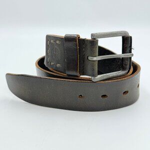 Timberland Genuine Leather Brown Belt Mens Size 38 Casual Distressed Worn READ